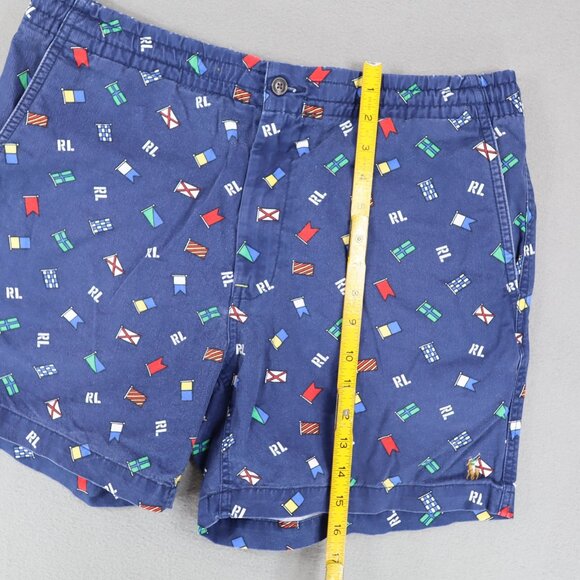 Polo Ralph Lauren Mens Swim Trunks Shorts Size L Blue Nautical Flag Drawstring - Picture 8 of 8